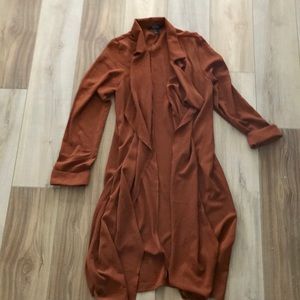 Rust trench cardigan